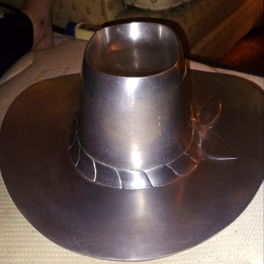 Pewter Cowboy Hat Server